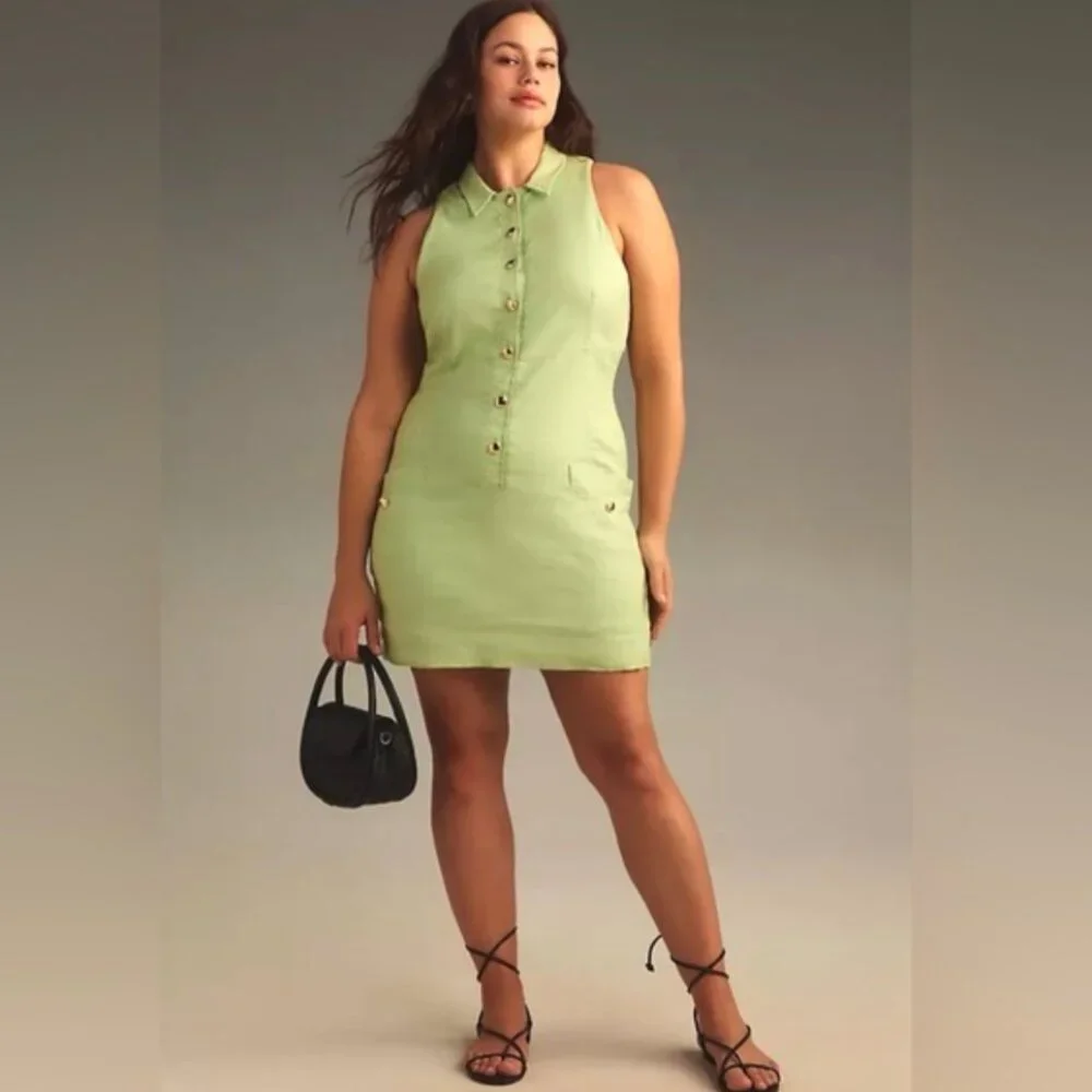 Anthropologie Maeve Button-Front Mini Dress - XL - Picture 2 of 4